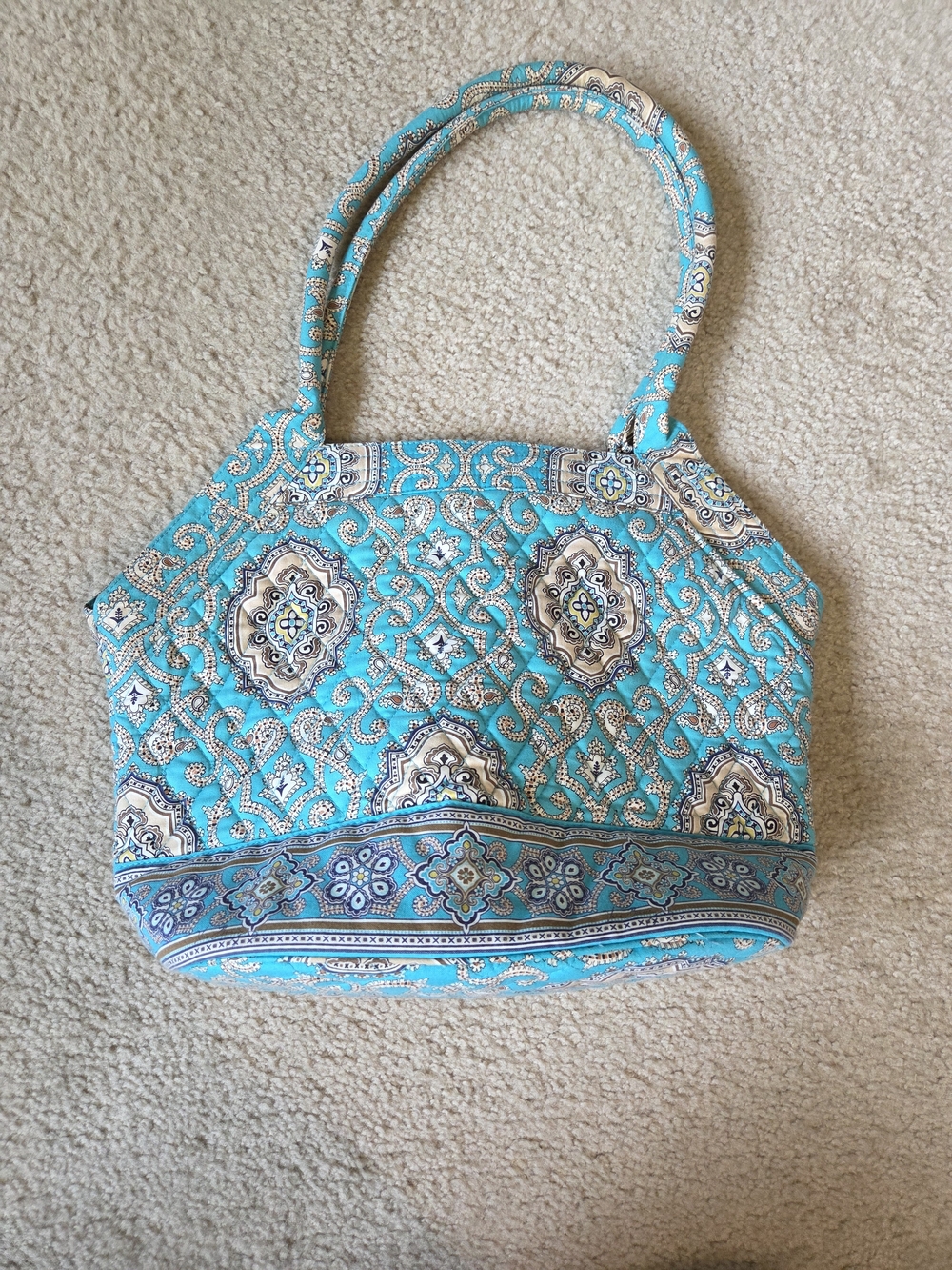 Vera Bradley Angle Tote- Totally Turq